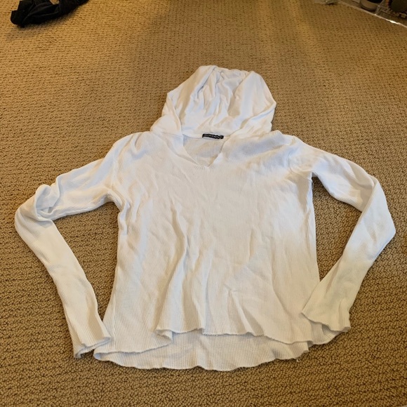 Brandy Melville Tops - White waffle knit collette hoodie